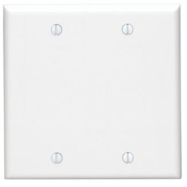 Leviton 001-88025-000 Wallplate, 4-1/2 in L, 4.56 in W, 0.22 in Thick, 2 -Gang, Thermoset Plastic, White, Smooth