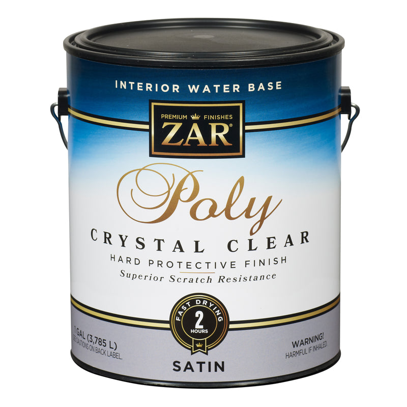 Aqua ZAR 32513 Polyurethane, Liquid, Crystal Clear, 1 gal, Can, Pack of 2