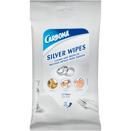 Carbona No Scent Metal Polish 12 wipes Wipes, Pack of 10