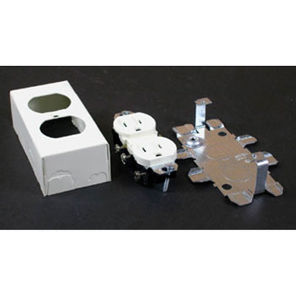 Wiremold V57243G Receptacle Box, NEMA: 5-15R, Ivory