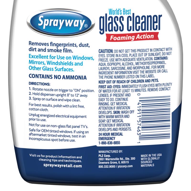 Sprayway Original Scent Glass Cleaner 32 oz Liquid, Pack of 6