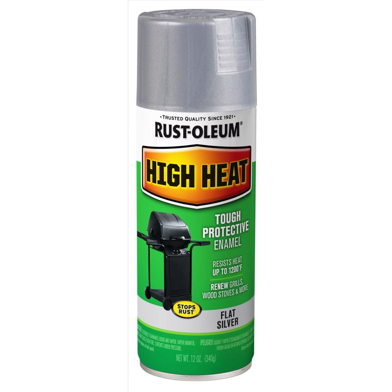 Rust-Oleum Specialty Flat Silver High Heat Spray Paint 12 oz