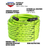 Legacy Flexzilla 100 ft. L X 3/8 in. D Hybrid Polymer Air Hose 300 psi Zilla Green