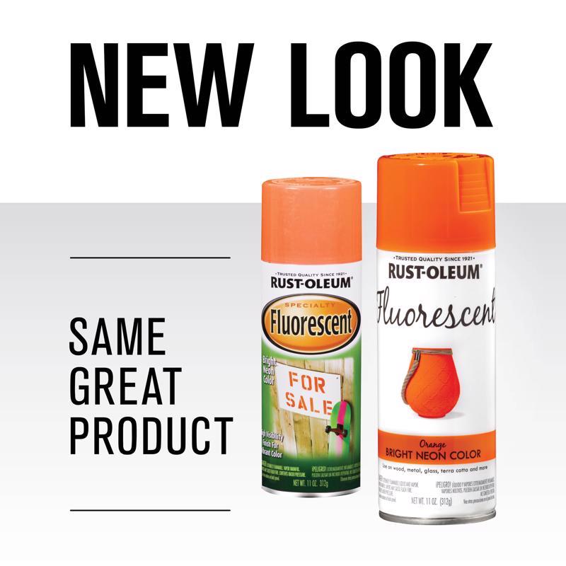 Rust-Oleum Specialty Fluorescent Orange Spray Paint 11 oz, Pack of 6