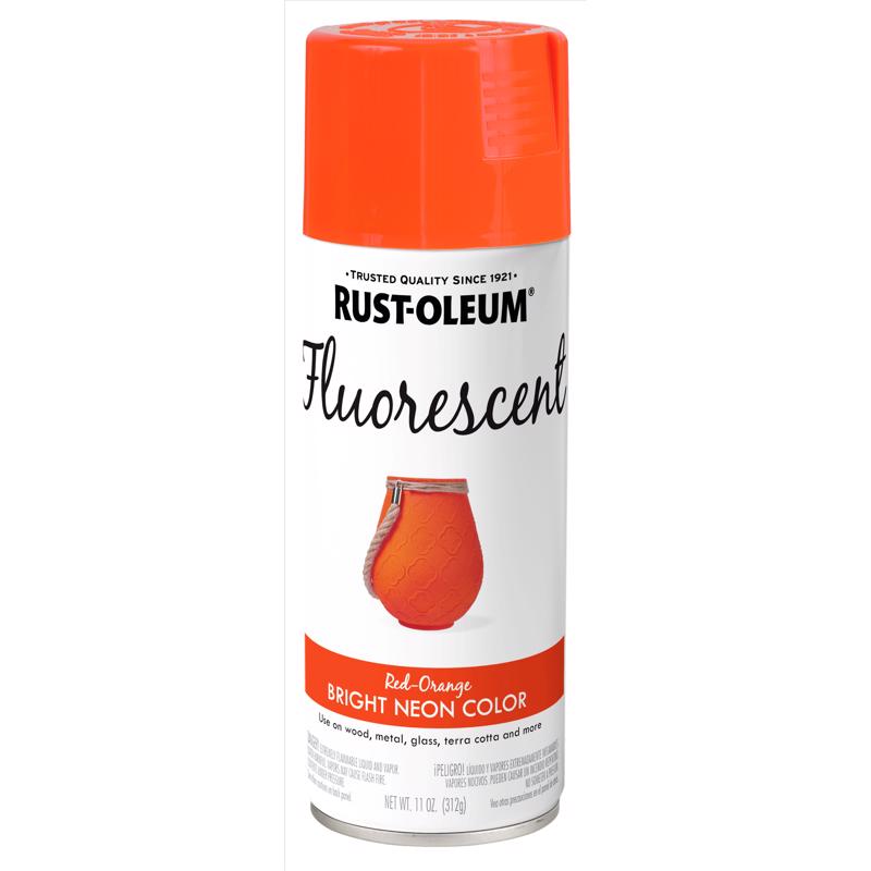 Rust-Oleum Specialty Fluorescent Red-Orange Spray Paint 11 oz, Pack of 6