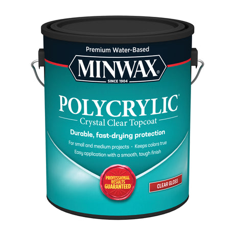 Minwax Polycrylic Gloss Crystal Clear Water-Based Polyurethane 1 gal, Pack of 2