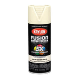 Krylon Fusion All-In-One Satin Dover White Paint+Primer Spray Paint 12 oz, Pack of 6