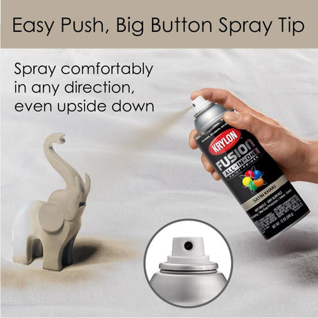 Krylon Fusion All-In-One Satin Khaki Paint+Primer Spray Paint 12 oz, Pack of 6