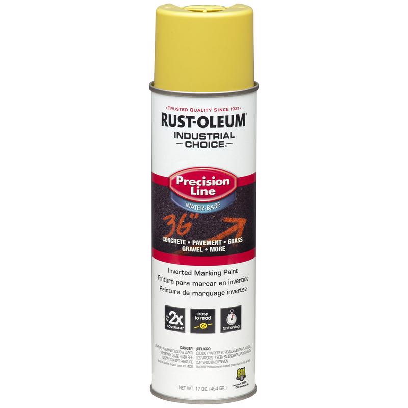 Rust-Oleum Industrial Choice High Visibility Yellow Inverted Marking Paint 17 oz, Pack of 6