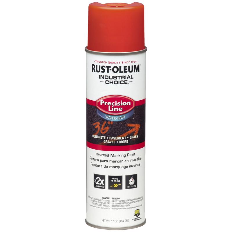 Rust-Oleum Industrial Choice Fluorescent Red Inverted Marking Paint 17 oz, Pack of 6
