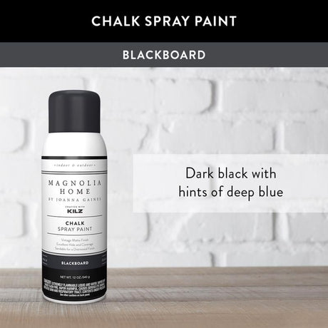 Magnolia Home by Joanna Gaines Matte Blackboard Sprayable Chalk Paint 12 oz, Pack of 6