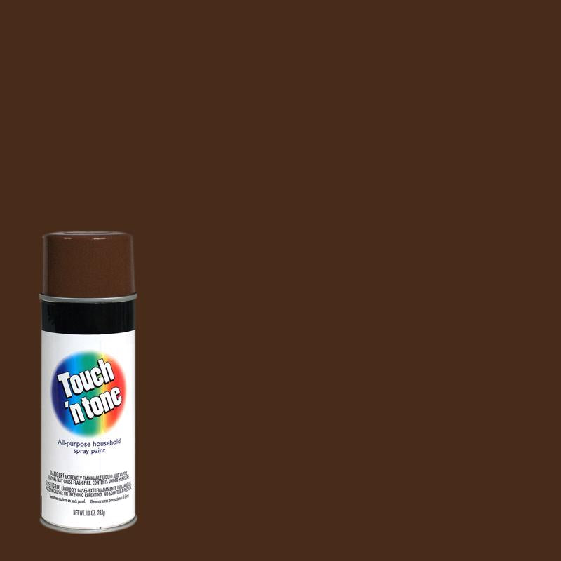 RustOleum Touch 'N Tone Gloss Leather Brown Spray Paint 10 oz, Pack of