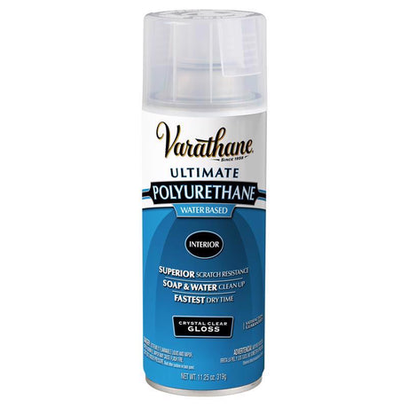 Varathane Ultimate Gloss Crystal Clear Water-Based Polyurethane Spray 11.25 oz, Pack of 6