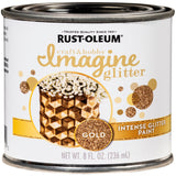 Rust-Oleum Imagine Glitter Gold Water-Based Glitter Paint Interior 8 oz, Pack of 4
