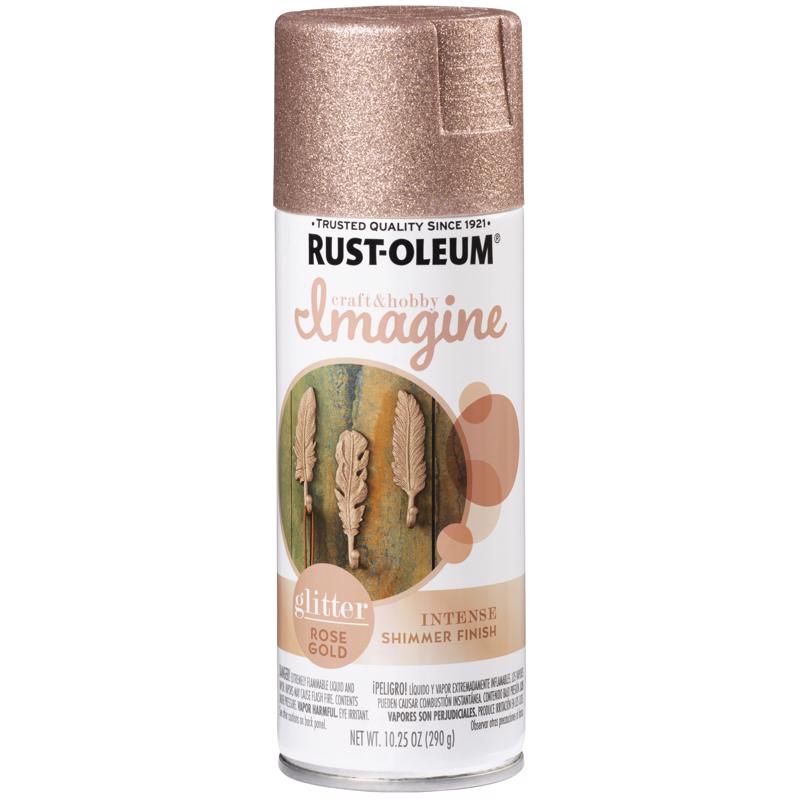 Rust-Oleum Imagine Glitter Rose Gold Spray Paint 10.25 oz, Pack of 4