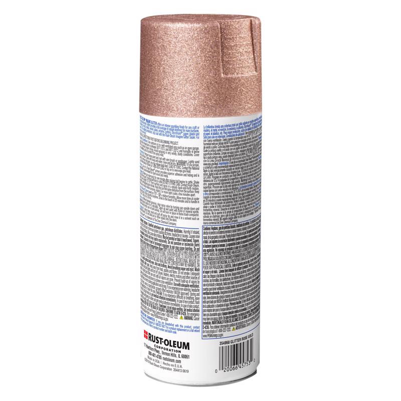 Rust-Oleum Imagine Glitter Rose Gold Spray Paint 10.25 oz, Pack of 4