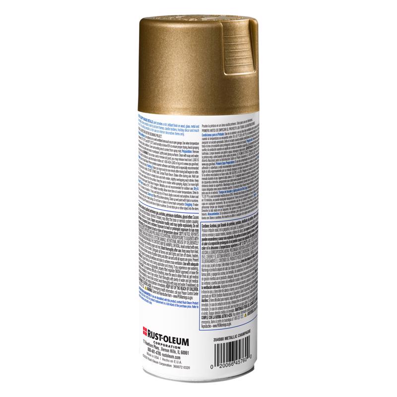 Rust-Oleum Imagine Metallic Champagne Spray Paint 11 oz, Pack of 4