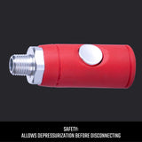 Craftsman Aluminum Push-Button Universal Coupler 1/4 in. Male 1 pc