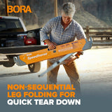 Bora Portamate Speedhorse Series PM-4500 Sawhorse, 1500 lb, 3-1/4 in W, 30 in H, Steel, Orange
