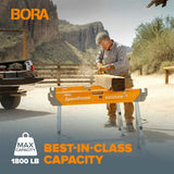 Bora Portamate Speedhorse Series PM-4500 Sawhorse, 1500 lb, 3-1/4 in W, 30 in H, Steel, Orange