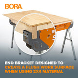 Bora Portamate Speedhorse Series PM-4500 Sawhorse, 1500 lb, 3-1/4 in W, 30 in H, Steel, Orange