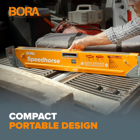 Bora Portamate Speedhorse PM-4550 Adjustable Sawhorse, 1500 lb, 30 to 36 in H, Steel, Orange