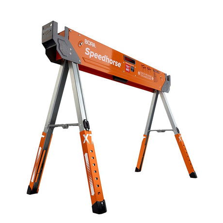Bora Portamate Speedhorse PM-4550 Adjustable Sawhorse, 1500 lb, 30 to 36 in H, Steel, Orange