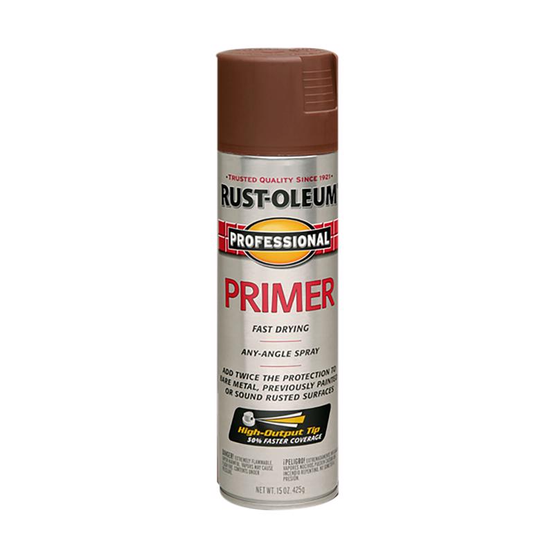 Rust-Oleum Professional Flat Red Primer Spray 15 oz, Pack of 6