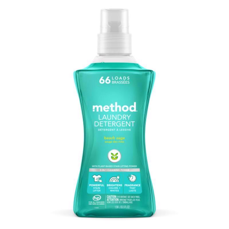 Method Beach Sage Scent Laundry Detergent Liquid 53.5 oz 1 pk, Pack of 4