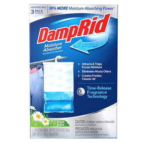 DampRid Hanging Moisture Absorber Fresh Scent 15.4 oz 3 pk, Pack of 4
