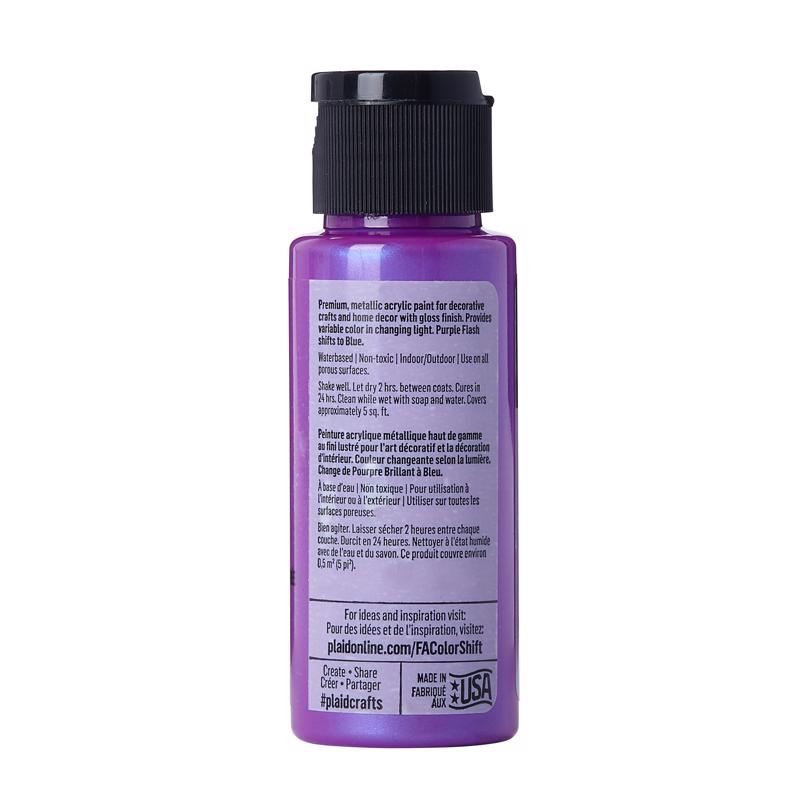 FolkArt Color Shift Metallic Purple Flash Hobby Paint 2 oz, Pack of 3
