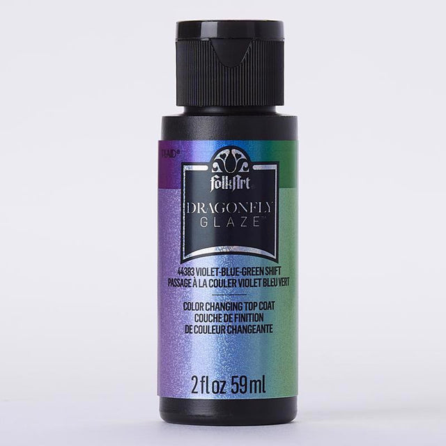 FolkArt Dragonfly Glaze Violet-Blue-Green Hobby Paint 2 oz, Pack of 3