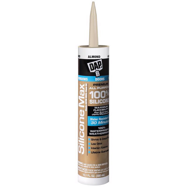 DAP Silicone Max Almond Silicone All Purpose Sealant 10.1 oz, Pack of 12