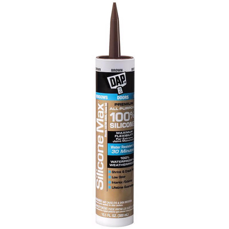 DAP Silicone Max Brown Silicone All Purpose Sealant 10.1 oz, Pack of 12
