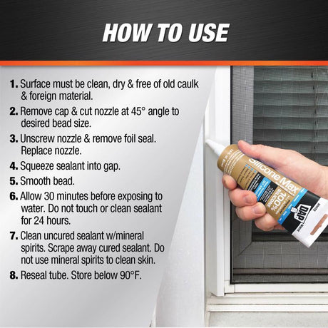 DAP Silicone Max White Silicone All Purpose Sealant 2.8 oz, Pack of 12