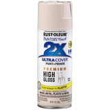 Rust-Oleum Painter's Touch 2X Ultra Cover High-Gloss White Sand Paint+Primer Spray Paint 12 oz, Pack of 6