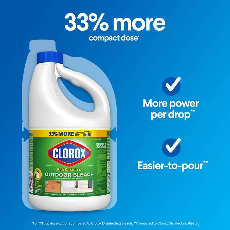 Clorox Pro Results Regular Scent Outdoor Bleach 81 oz, Pack of 6