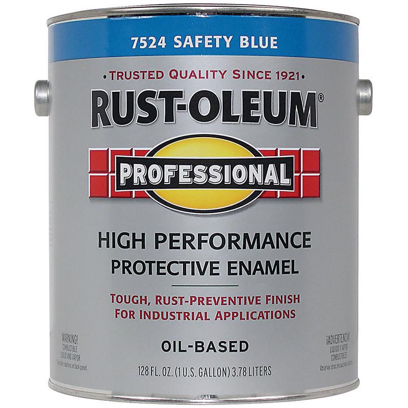 RUST-OLEUM PROFESSIONAL K7725402 Enamel, Gloss, Safety Blue, 1 gal Can, Pack of 2