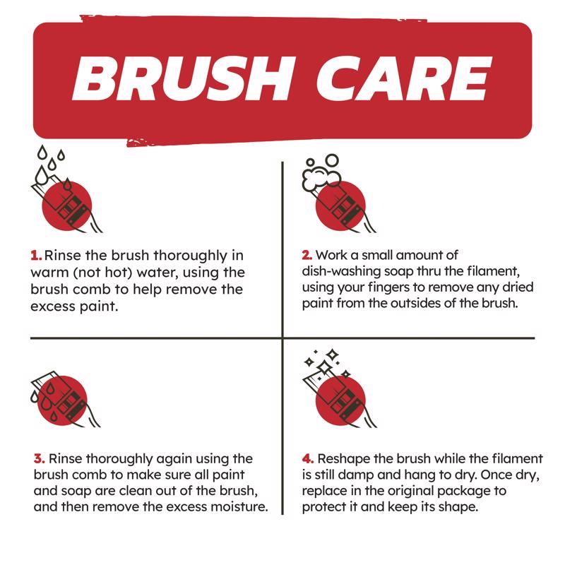 Ace Best 3 in. Flat Wall Brush, Pack of 6