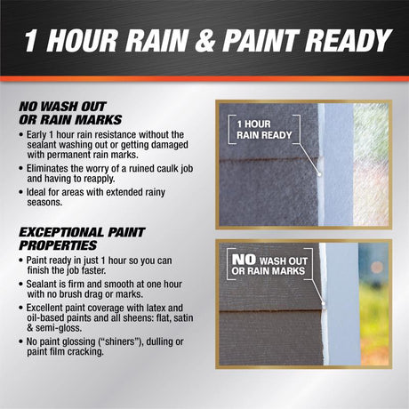 DAP Dynaflex Ultra Clay Advanced Latex Door/Siding/ Window Sealant 10.1 oz, Pack of 12