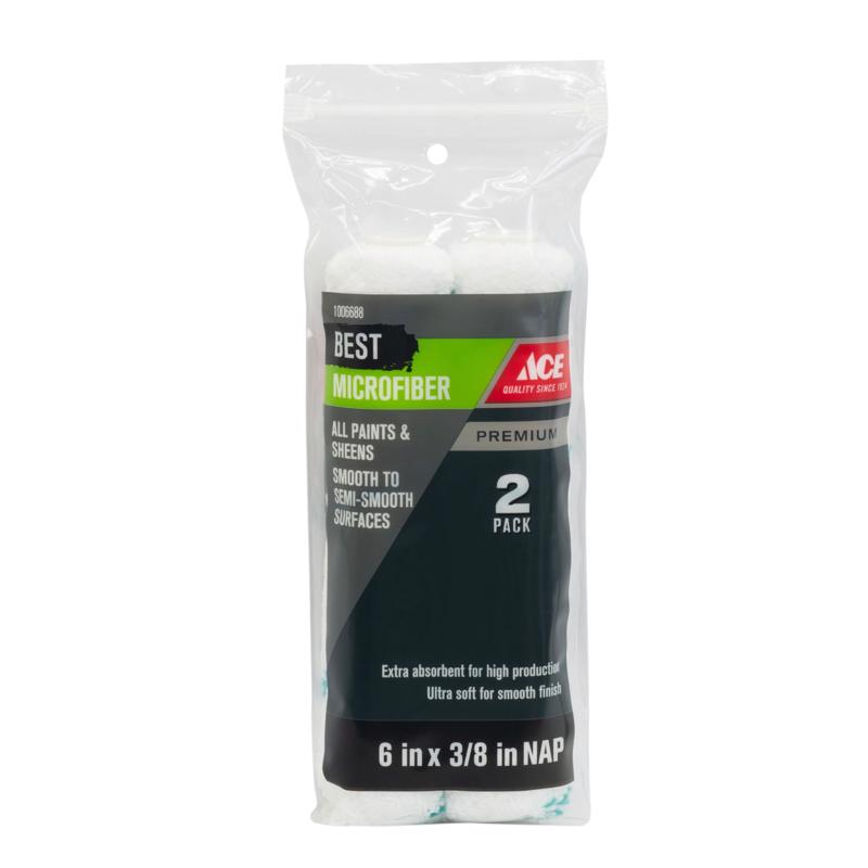 Ace Best Microfiber 6 in. W X 3/8 in. Mini Paint Roller Cover 2 pk, Pack of 5
