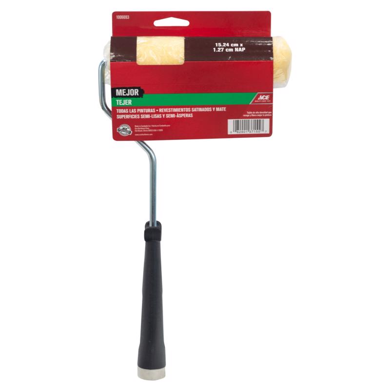 Ace Better Knit 6 in. W X 1/2 in. Mini Paint Roller with Frame 1 pk, Pack of 4