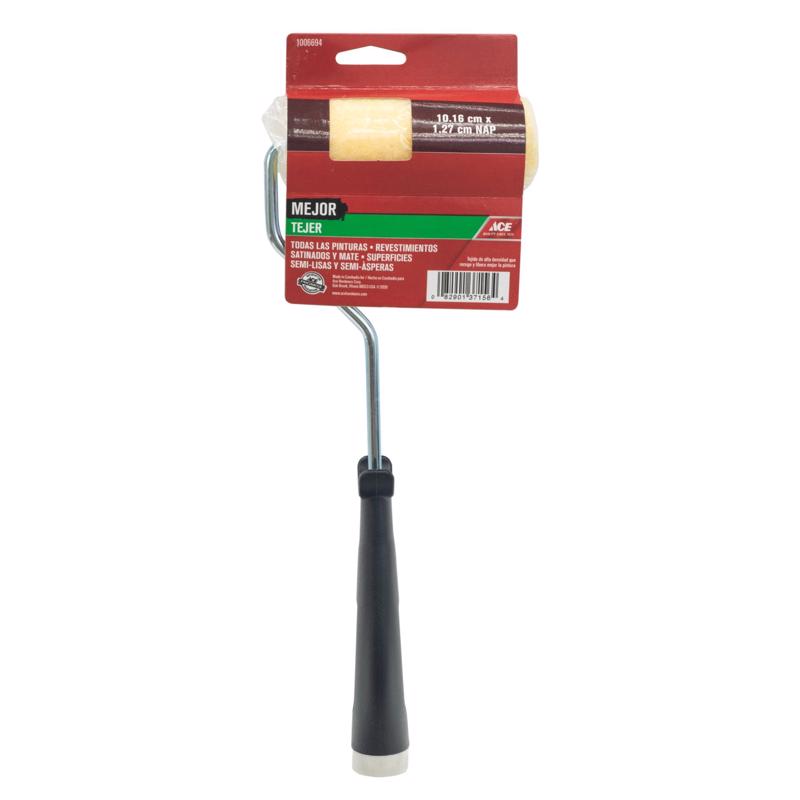 Ace Better Knit 4 in. W X 1/2 in. Mini Paint Roller with Frame 1 pk, Pack of 4