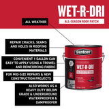 Gardner WET-R_DRI Gloss Black Patching Cement All-Weather Roof Cement 3.6 qt. cap., Pack of 6