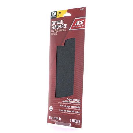Ace 11-1/4 in. L X 4-1/4 in. W 100 Grit Silicon Carbide Drywall Sanding Sheet 5 pk, Pack of 10
