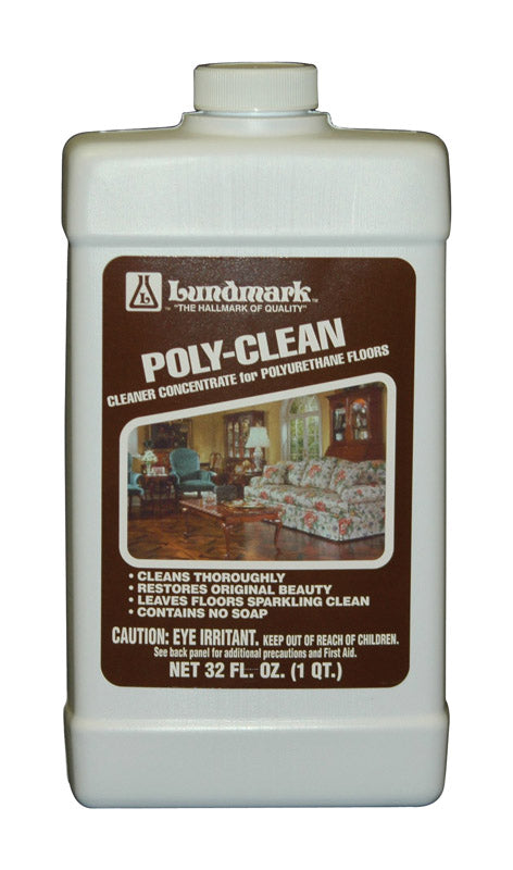 Lundmark Poly-Clean Floor Cleaner Liquid 1 qt, Pack of 6