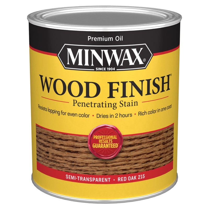 Minwax Wood Finish Semi-Transparent Red Oak Oil-Based Penetrating Wood Stain 1 qt, Pack of 4