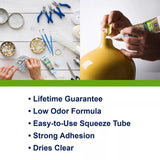 GE Silicone 2 Medium Strength Silicone Clear Glue 2.8 oz, Pack of 12