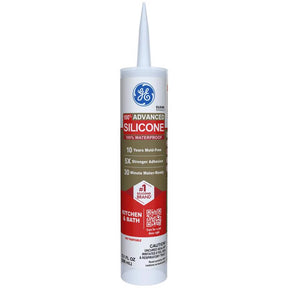 GE Advanced Clear Silicone 2 Kitchen and Bath Caulk Sealant 10.1 oz, Pack of 12