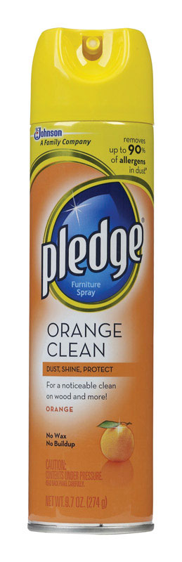 Pledge Orange Scent Furniture Polish 9.7 oz Spray, Pack of 6